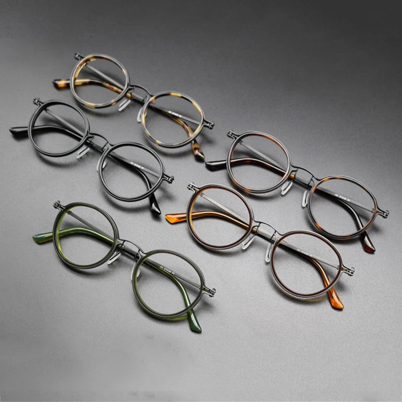 Ultra-Light Pure Titanium Vintage Round Optical Glasses Frame