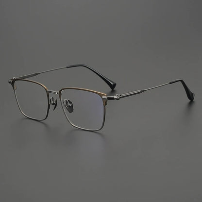 Titanium Large Square Prescription Eyeglasses | Ultra-Light Optical Frame for Rx Lenses – CINILY UK