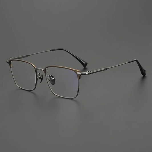 Titanium Large Square Prescription Eyeglasses | Ultra-Light Optical Frame for Rx Lenses – CINILY UK