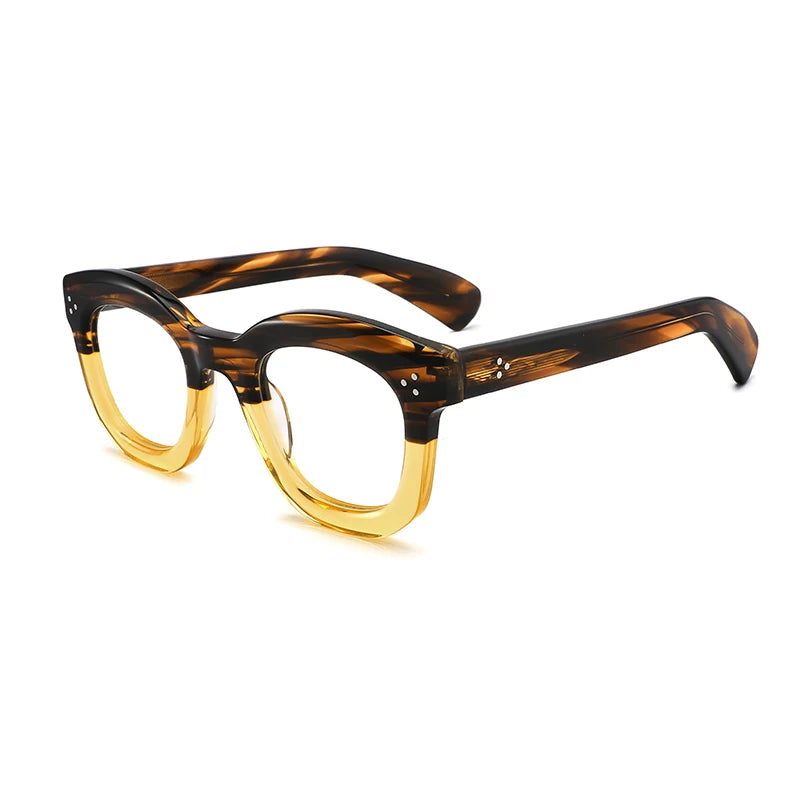 Vintage Handmade Acetate Square Optical Glasses Frame - Stripe