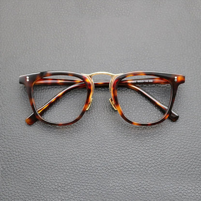 Acetate Green Patchwork Square Prescription Eyeglasses | Retro Optical Frame for Rx Lenses – CINILY UK