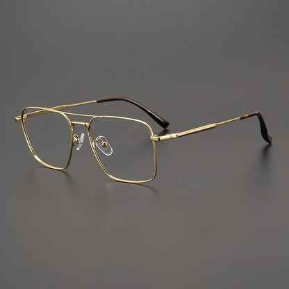 Alloy Geometric Pilot Prescription Eyeglasses | Lightweight Metal Rx Glasses – CINILY UK side view