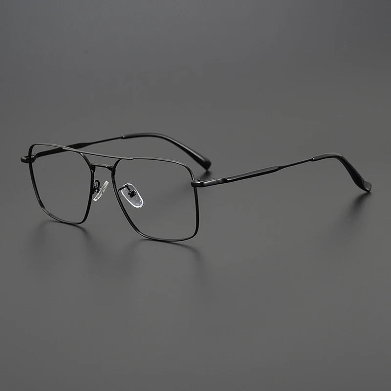 Alloy Geometric Pilot Prescription Eyeglasses | Lightweight Metal Rx Glasses – CINILY UK - Black