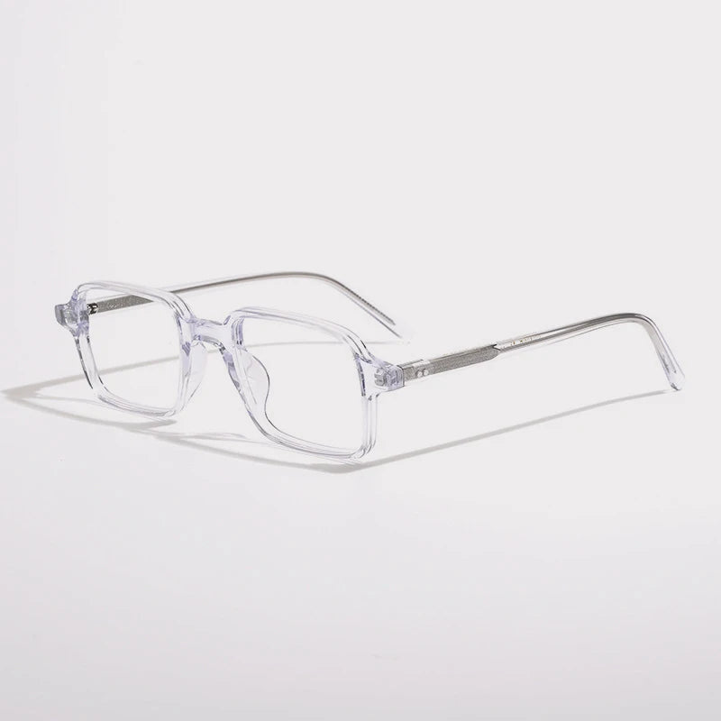 Acetate Tortoise Square Prescription Eyeglasses | Retro Designer Rx Glasses – CINILY UK - Transparent