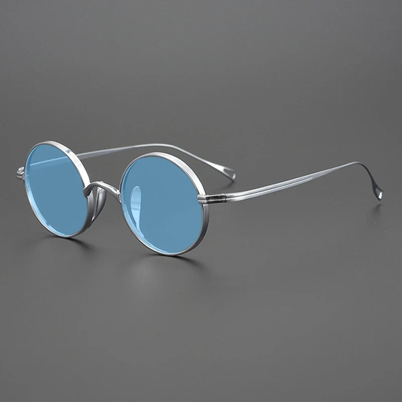 Ultra-Light Pure Titanium Polarised Sunglasses in a Vintage Small Round Style