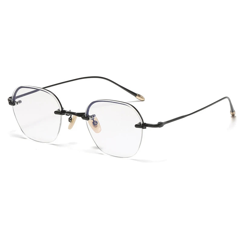 Titanium Rimless Geometric Eyeglasses