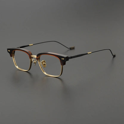 Korean Titanium Acetate Browline Square Prescription Eyeglasses | Optical Frame for Rx Lenses – CINILY UK