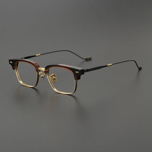 Korean Titanium Acetate Browline Square Prescription Eyeglasses | Optical Frame for Rx Lenses – CINILY UK