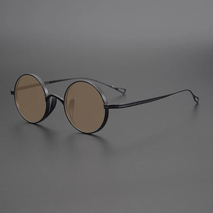 Ultra-Light Pure Titanium Polarised Vintage Small Round Sunglasses additional product view