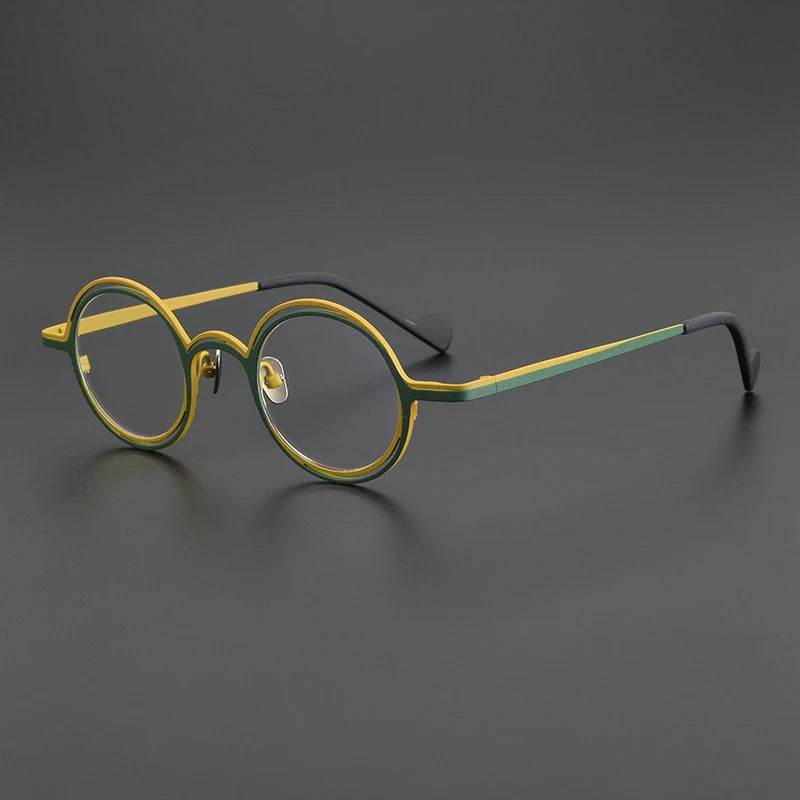 Titanium Round Prescription Eyeglasses | Lightweight Retro Rx Glasses Online – CINILY UK - Gold
