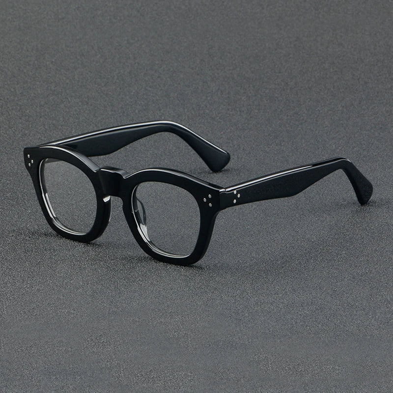 Acetate Small Two-Tone Prescription Eyeglasses | Retro Optical Frame for Rx Lenses – CINILY UK - Black