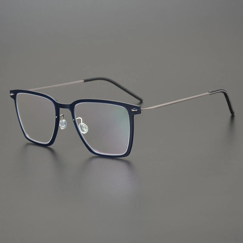 Transparent Titanium Square Prescription Eyeglasses | Ultra-Light Optical Frame for Rx Lenses – CINILY UK - Blue