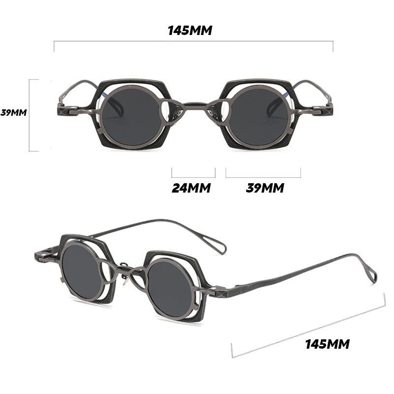 2-in-1 Magnetic Clip-On Pure Titanium Eyeglasses with Polarised Sun Clip