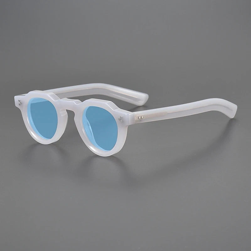 Vintage Polarised Acetate Sunglasses with UV400 Protection and a Small Fit - Gray