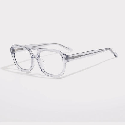 Acetate Tortoise Double-Bridge Pilot Prescription Eyeglasses | Bold Retro Rx Glasses – CINILY UK front view