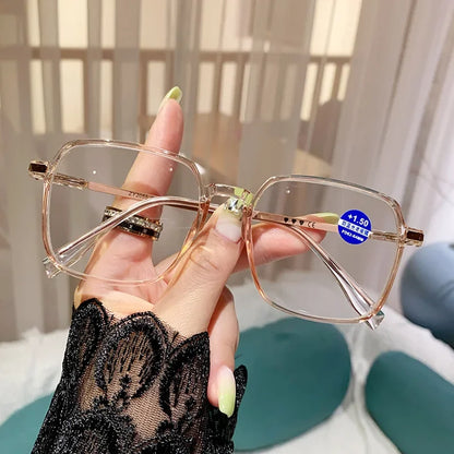 Oversized Square Blue Light Reading Glasses | Stylish Presbyopia Glasses – CINILY UK frame detail
