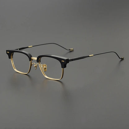 Korean Titanium Acetate Browline Square Prescription Eyeglasses | Optical Frame for Rx Lenses – CINILY UK side view