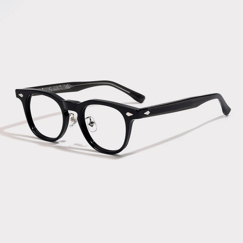 Acetate Keyhole Panto Prescription Eyeglasses | Retro Optical Frame for Rx Lenses – CINILY UK - Black