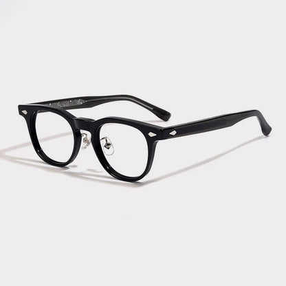Acetate Keyhole Panto Prescription Eyeglasses | Retro Optical Frame for Rx Lenses – CINILY UK frame detail