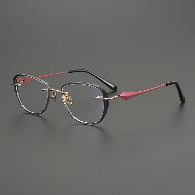 Titanium Tortoise Cat Eye Prescription Eyeglasses | Lightweight Optical Frame for Rx Lenses – CINILY UK - Red