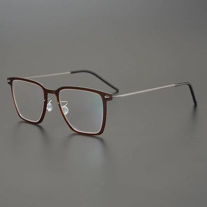 Transparent Titanium Square Prescription Eyeglasses | Ultra-Light Optical Frame for Rx Lenses – CINILY UK front view