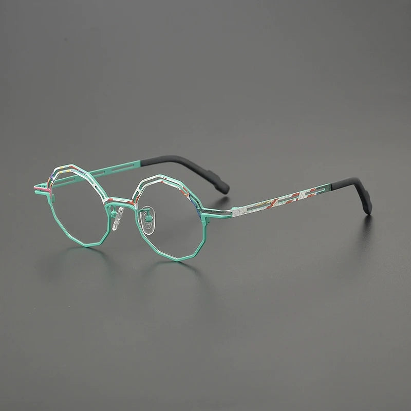 Titanium Round Prescription Eyeglasses | Lightweight Retro Rx Glasses Online – CINILY UK - Aqua Blue