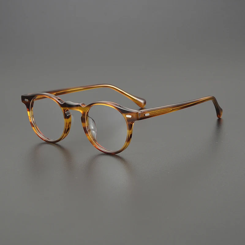 Japanese Acetate Panto Prescription Eyeglasses | Retro Optical Frame for Rx Lenses – CINILY UK - Amber