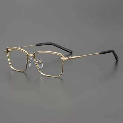 Titanium Minimal Square Prescription Eyeglasses | Ultra-Light Optical Frame for Rx Lenses – CINILY UK side view