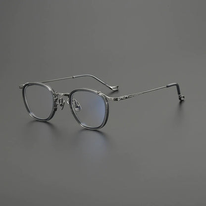 Titanium Round Prescription Eyeglasses | Affordable Rx Glasses Online – CINILY UK frame detail
