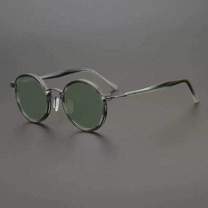 Vintage Round Polarised Sunglasses UV400 with Titanium Detail additional product view