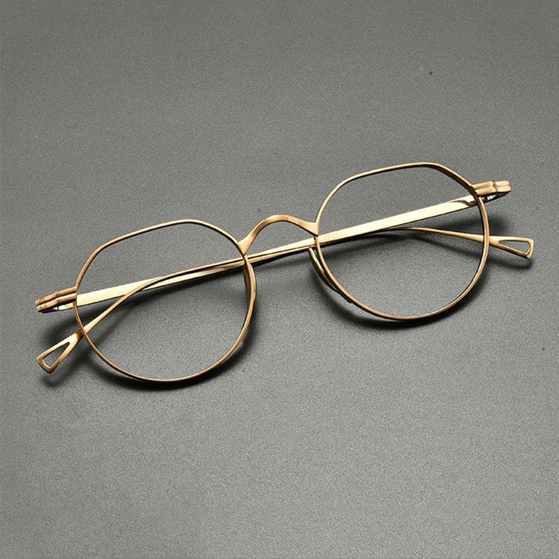 Vintage Titanium Round Optical Glasses Frame Lightweight Small Fit