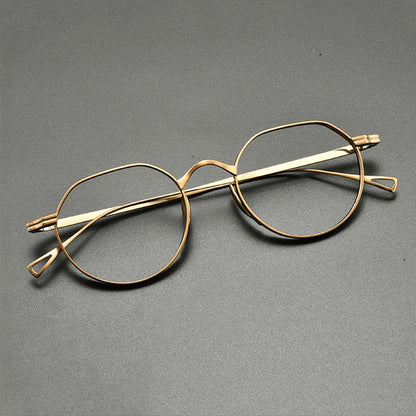 Vintage Titanium Round Optical Glasses Frame Small Fit lens detail
