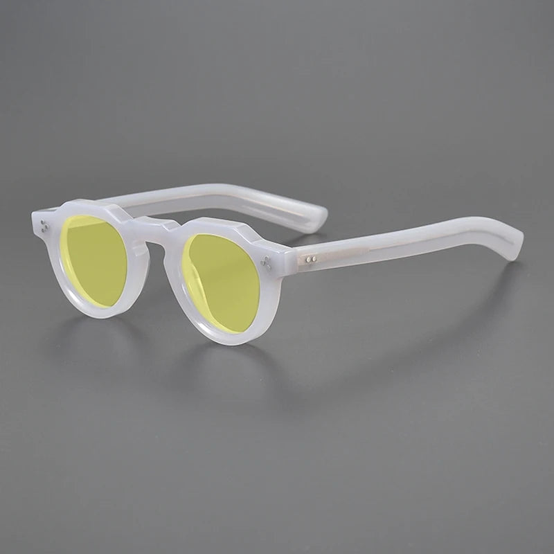 Vintage Polarised Acetate Sunglasses with UV400 Protection and a Small Fit - Gray