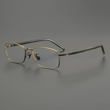 Titanium Rimless Square Prescription Eyeglasses | Lightweight Minimal Rx Glasses – CINILY UK side view