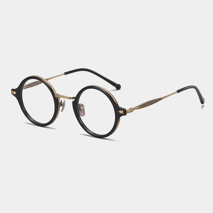 Titanium Acetate Windsor Round Prescription Eyeglasses | Retro Optical Frame for Rx Lenses – CINILY UK additional product view