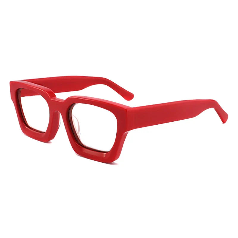 Vintage Thick Acetate Square Glasses Frame | Multi-Colour