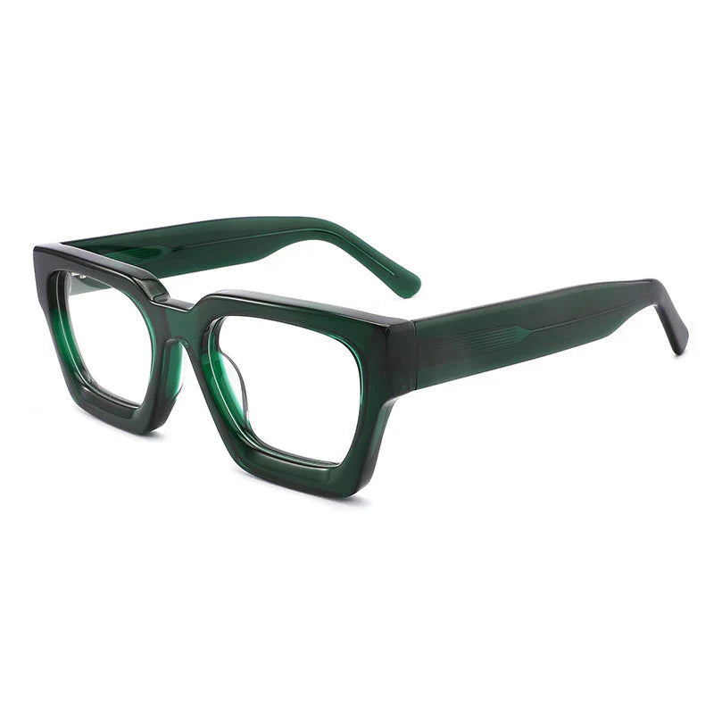 Vintage Thick Acetate Square Glasses Frame | Multi-Colour