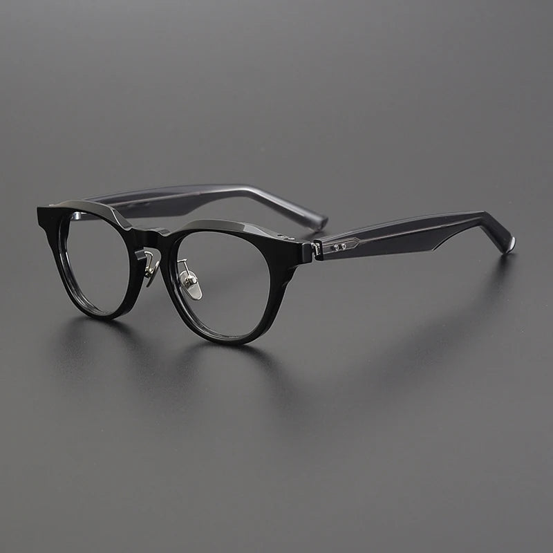 Japanese Acetate Keyhole Panto Prescription Eyeglasses | Retro Optical Frame for Rx Lenses – CINILY UK - Black