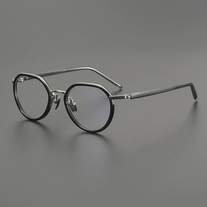 Titanium Acetate Panto Prescription Eyeglasses | Retro Optical Frame for Rx Lenses – CINILY UK lens detail