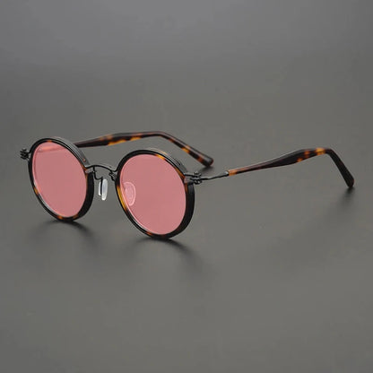 Vintage Round Polarised Sunglasses UV400 with Titanium Detail additional product view