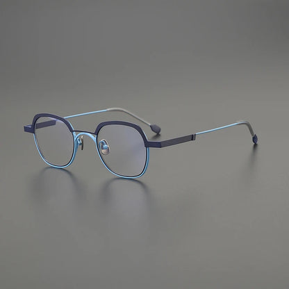 Titanium Mustard Geometric Prescription Eyeglasses | Ultra-Light Optical Frame for Rx Lenses – CINILY UK lens detail
