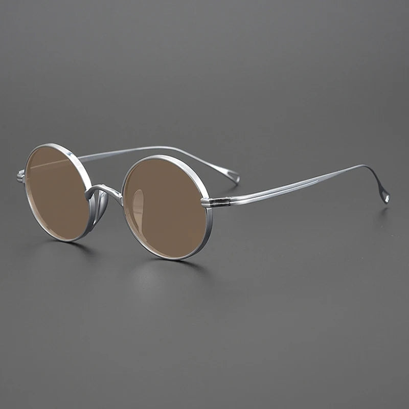 Ultra-Light Pure Titanium Polarised Sunglasses in a Vintage Small Round Style