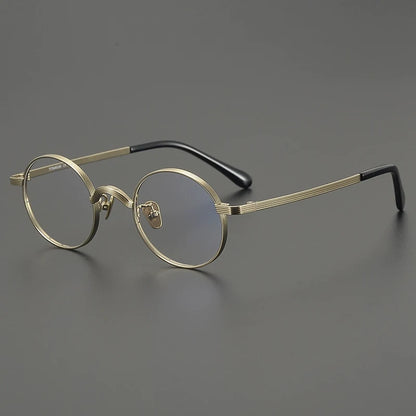 Titanium Antique Round Prescription Eyeglasses | Lightweight Optical Frame for Rx Lenses – CINILY UK