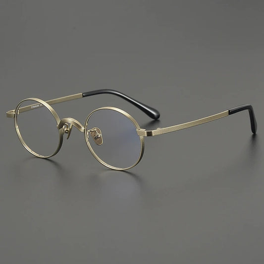 Titanium Antique Round Prescription Eyeglasses | Lightweight Optical Frame for Rx Lenses – CINILY UK