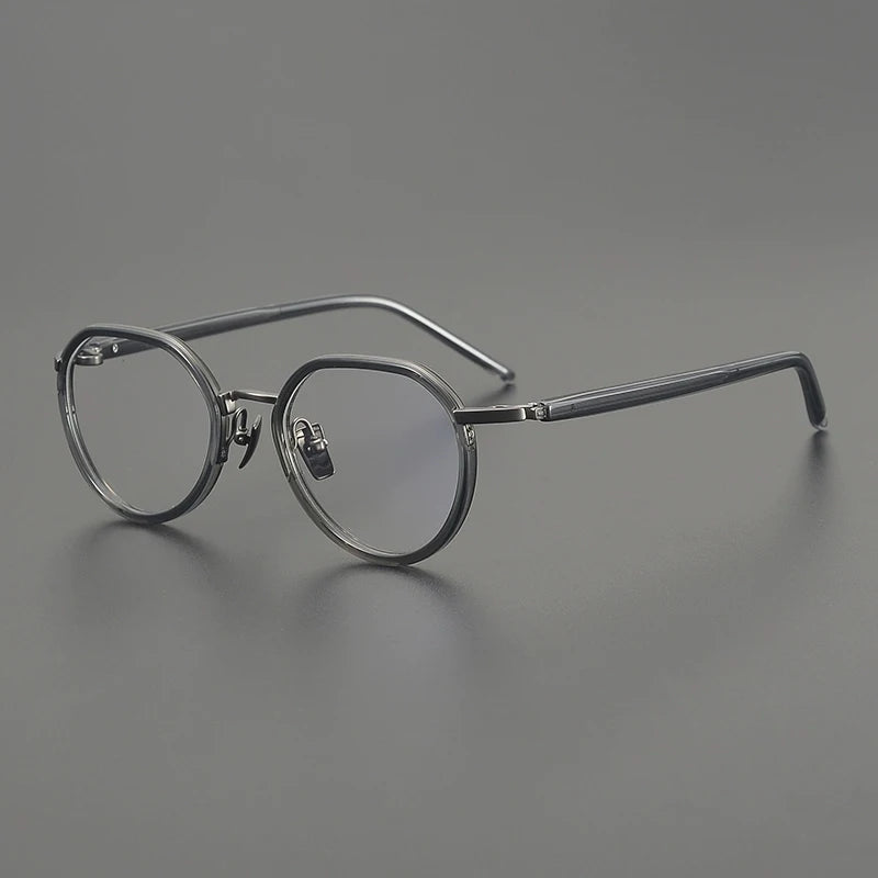 Titanium Acetate Panto Eyeglasses