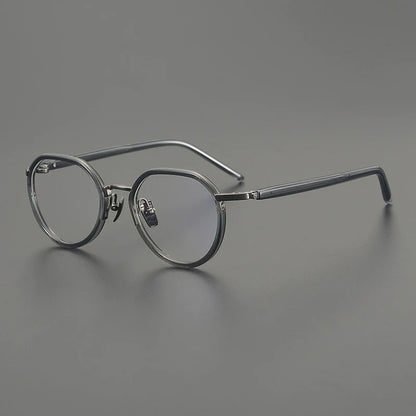 Titanium Acetate Panto Prescription Eyeglasses | Retro Optical Frame for Rx Lenses – CINILY UK front view