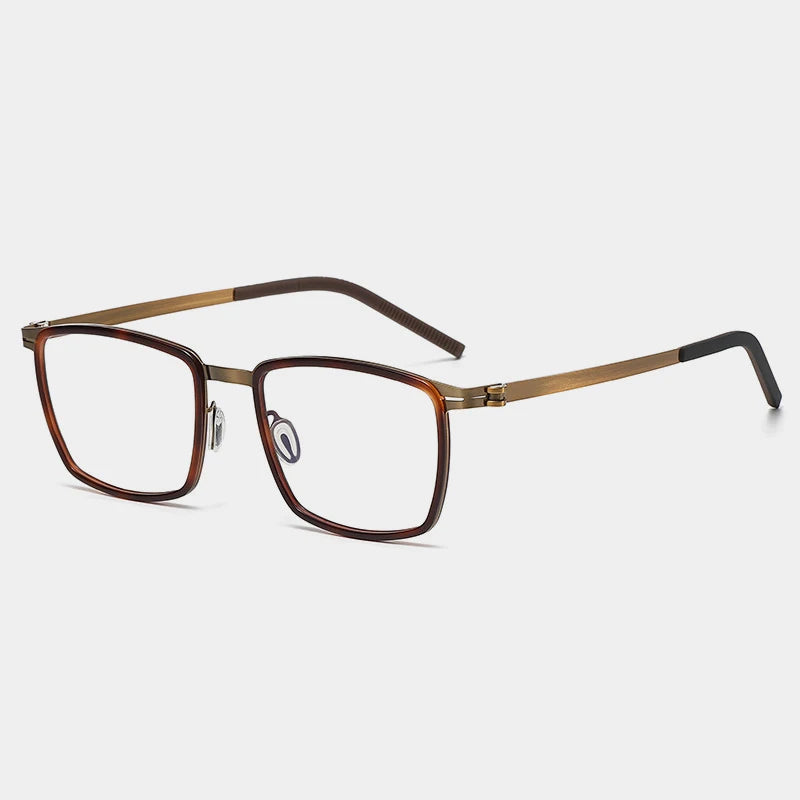 Acetate Screwless Square Eyeglasses | Lightweight Retro Optical Frames – CINILY UK - Tortoise