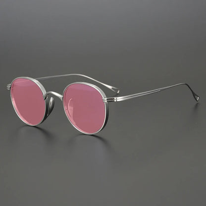Ultra-Light Pure Titanium Polarised Sunglasses | Vintage Round frame detail