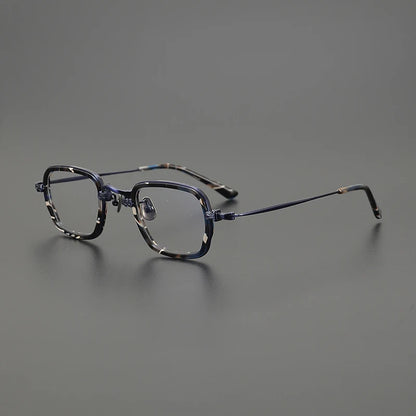 Titanium Acetate Two-Tone Square Prescription Eyeglasses | Lightweight Designer Rx Glasses – CINILY UK frame detail