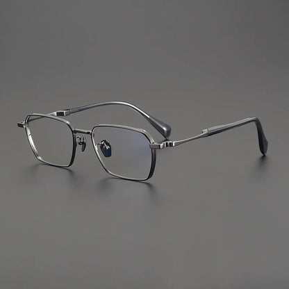 Large Titanium Square Prescription Eyeglasses | Lightweight Optical Frame for Rx Lenses – CINILY UK frame detail